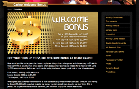 Drake Casino Bonus